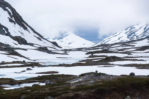 Piękny Krajobraz Norwegii Strynefjellet Wzdłuż Norweskiej Drogi Powiatu — Zdjęcie stockowe