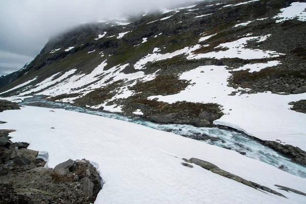 Piękny Krajobraz Norwegii Strynefjellet Wzdłuż Norweskiej Drogi Powiatu — Zdjęcie stockowe