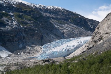 Manzaraya Nigardsbreen buzul Jostedalsbreen Milli Parkı, Norveç