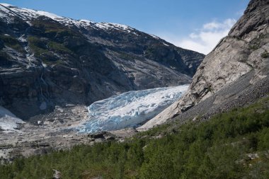 Manzaraya Nigardsbreen buzul Jostedalsbreen Milli Parkı, Norveç