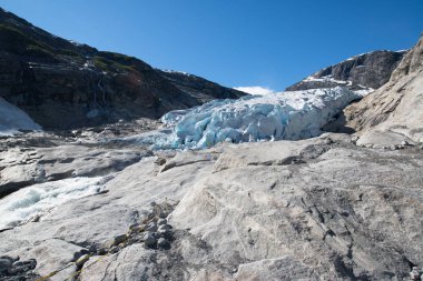 Manzaraya Nigardsbreen buzul Jostedalsbreen Milli Parkı, Norveç