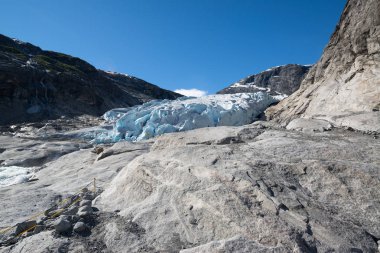 Manzaraya Nigardsbreen buzul Jostedalsbreen Milli Parkı, Norveç