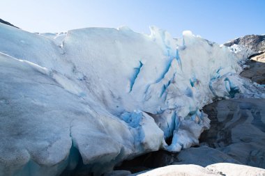 Manzaraya Nigardsbreen buzul Jostedalsbreen Milli Parkı, Norveç