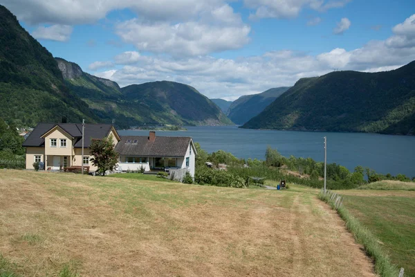 Bergweg Aan Rivier Gaular Noorwegen — Stockfoto