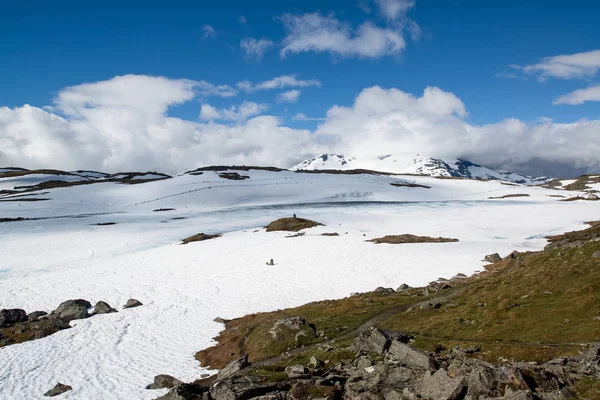 Strada Montagna Lungo Fiume Gaular Norvegia — Foto Stock