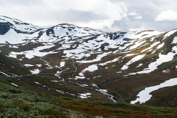 Camino Montaña Junto Río Gaular Noruega —  Fotos de Stock