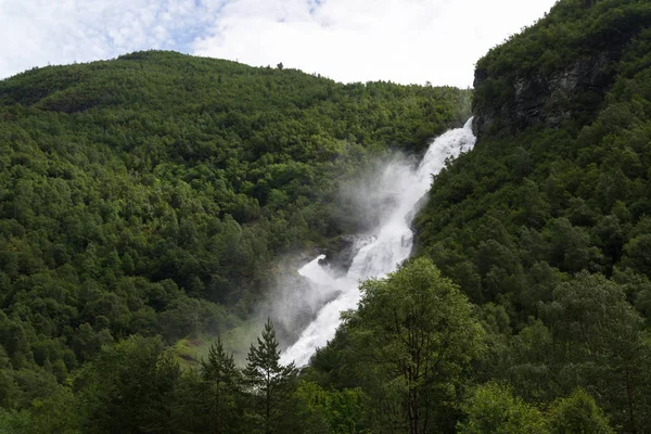 Hjellefossen Uma Das Principais Cachoeiras Vale Utladalen Noruega — Fotografia de Stock