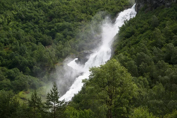 Hjellefossen Stora Vattenfall Utladalen Valley Norge — Stockfoto