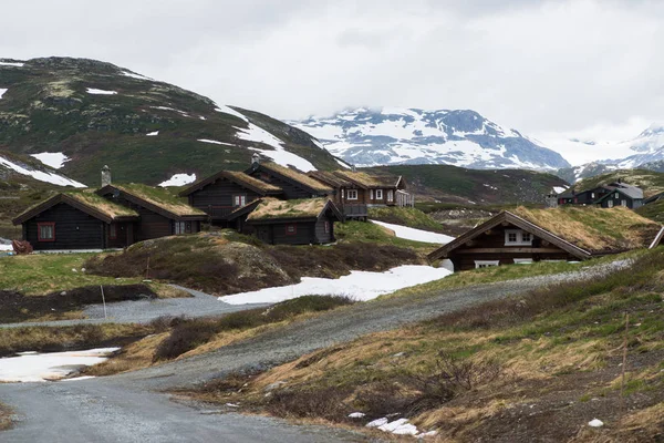 Tyinstolen, Norveç'te çimenli geleneksel Norveç evleri 