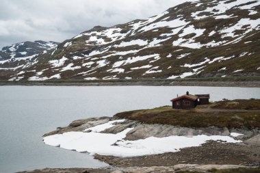 Tyinstolen, Norveç'te çimenli geleneksel Norveç evleri 