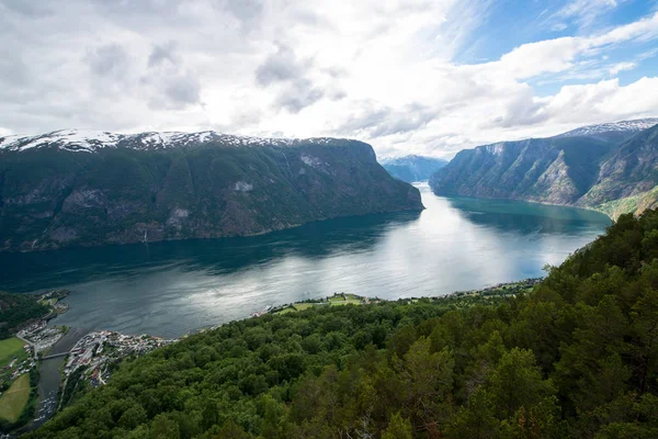 Der Sommerliche Blick Auf Den Vetlefjord Norwegen — Stockfoto