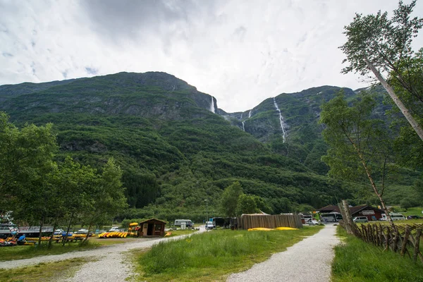 Traditionelle Norwegische Häuser Mit Gras Tyinstolen Norwegen — Stockfoto
