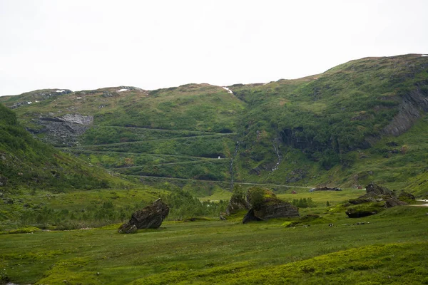 Krásný Pohled Krajinu Norsku Přírodu Silnici — Stock fotografie