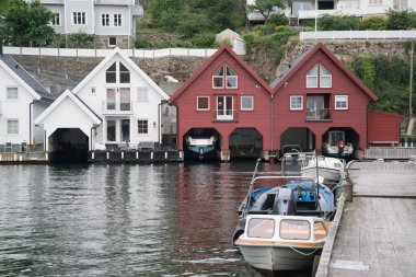 Bergen, Norveç, Circa Haziran 2016: Norveç'te Bergen sokaklarında görünüm