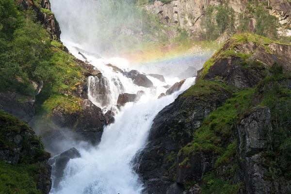 Vodopád Steindalsfossen Jižní Norsko Létě — Stock fotografie