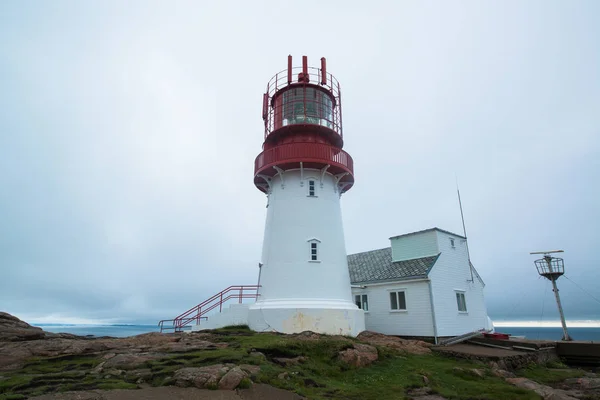 Beautiful view from the famous atlantic road with lighthouse in Norway