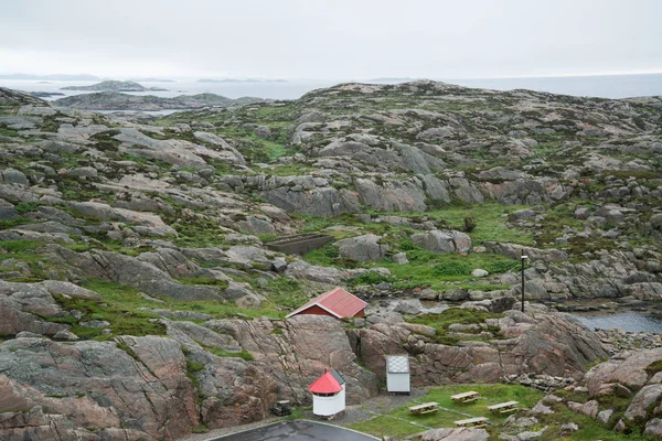 Bella Vista Dalla Famosa Strada Atlantica Con Case Norvegia — Foto Stock