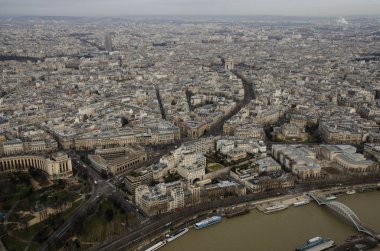 Paris, 2014 Ocak: Paris, Fransa 'da Eyfel Kulesi 'nden Paris 'e bakın