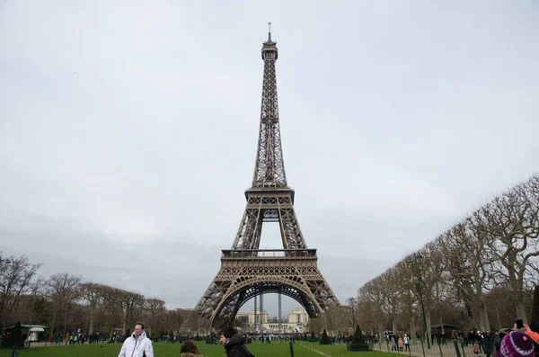 Paris Por Volta Janeiro 2014 Vista Sobre Famosa Torre Eiffel — Fotografia de Stock