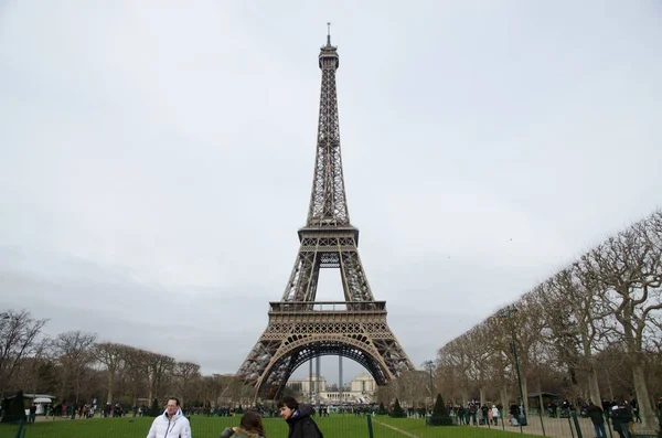 Paris Por Volta Janeiro 2014 Vista Sobre Famosa Torre Eiffel — Fotografia de Stock