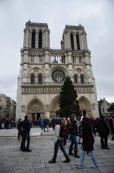 París Circa Enero 2014 Catedral Notre Dame París Que Fue — Foto de Stock