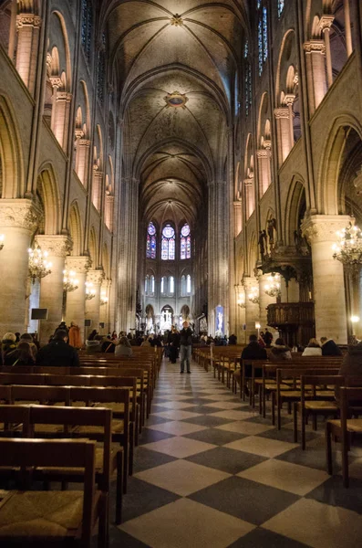 Paris Circa Januari 2014 Interiören Notre Dame Paris Cathedral Som — Stockfoto