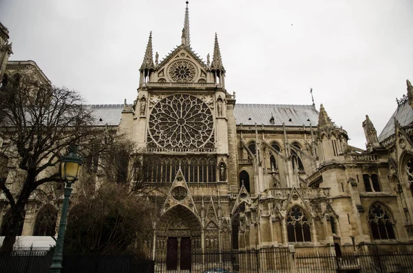 Párizs Január 2014 Notre Dame Paris Cathedral Amely Tűzték Április — Stock Fotó