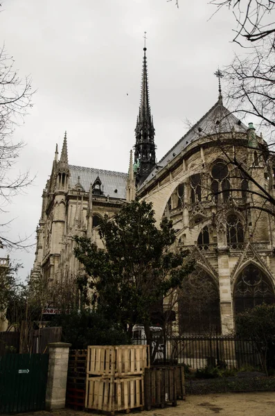 Paris Por Volta Janeiro 2014 Catedral Notre Dame Paris Que — Fotografia de Stock