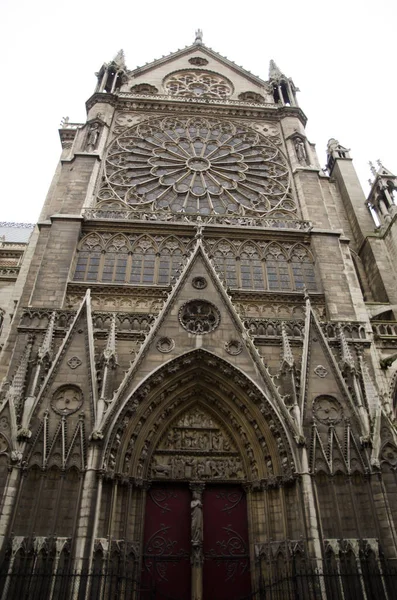 Párizs Január 2014 Notre Dame Paris Cathedral Amely Tűzték Április — Stock Fotó