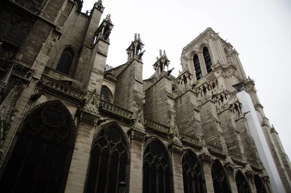 Párizs Január 2014 Notre Dame Paris Cathedral Amely Tűzték Április — Stock Fotó