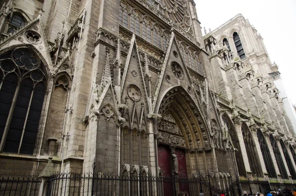 Párizs Január 2014 Notre Dame Paris Cathedral Amely Tűzték Április — Stock Fotó