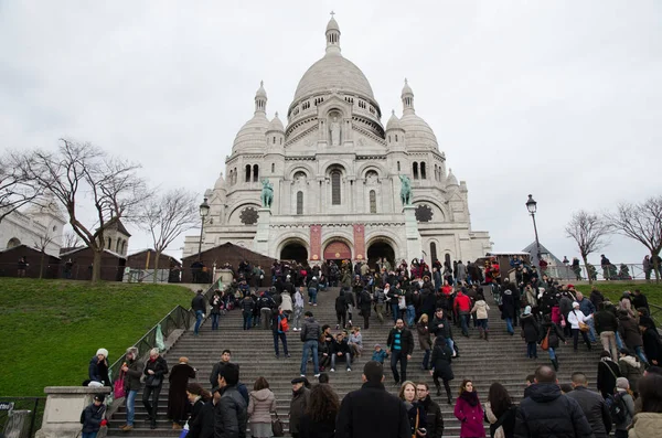 Paris Circa Januari 2014 Basilica Sacre Coeur Sacred Heart Montmartre — Stockfoto