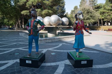 Bakü, Azerbaycan, yaklaşık Ağustos 2018: Bakü'nün merkezi, Azerbaycan