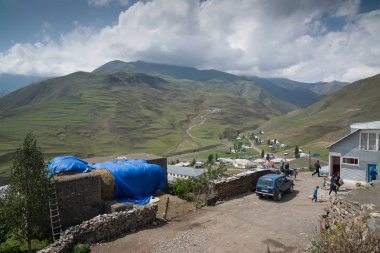 Xinaliq, Azerbaycan, büyük Kafkaslar 'da uzak bir dağ köyü