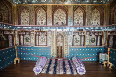 Şeki, Azerbaycan, Ağustos 2018: Şeki 'de Shaki Khans Kış Sarayı, Azerbaycan