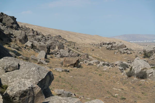 Vchod Oblasti Qobustan Petroglyfy Ázerbájdžánu Seznamu Unesco Světové Dědictví — Stock fotografie