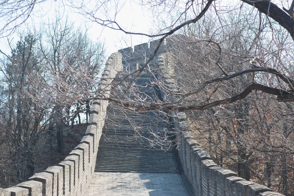 Wielki Mur Chiński Mutianyu Pobliżu Pekinu Chiny — Zdjęcie stockowe