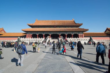 Pekin, Çin - Circa Şubat 2016: Pekin'de Yasak Şehir. Yasak Şehir Çin'de kraliyet sarayı, Bu dünyanın kültürel mirasıdır. 