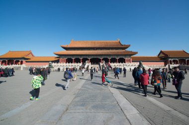 Pekin, Çin - Circa Şubat 2016: Pekin'de Yasak Şehir. Yasak Şehir Çin'de kraliyet sarayı, Bu dünyanın kültürel mirasıdır. 