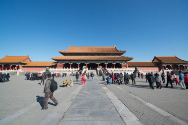 Pekin, Çin - Circa Şubat 2016: Pekin'de Yasak Şehir. Yasak Şehir Çin'de kraliyet sarayı, Bu dünyanın kültürel mirasıdır. 