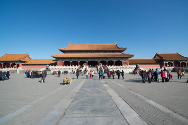 Pekin, Çin - Circa Şubat 2016: Pekin'de Yasak Şehir. Yasak Şehir Çin'de kraliyet sarayı, Bu dünyanın kültürel mirasıdır. 