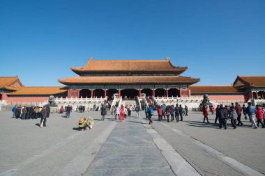 Pekin, Çin - Circa Şubat 2016: Pekin'de Yasak Şehir. Yasak Şehir Çin'de kraliyet sarayı, Bu dünyanın kültürel mirasıdır. 