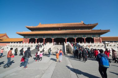 Pekin, Çin - Circa Şubat 2016: Pekin'de Yasak Şehir. Yasak Şehir Çin'de kraliyet sarayı, Bu dünyanın kültürel mirasıdır. 