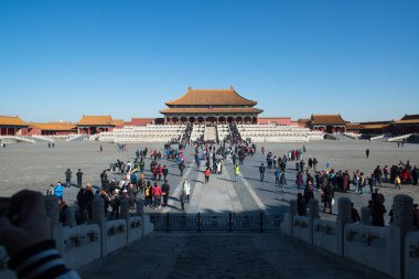 Pekin, Çin - Circa Şubat 2016: Pekin'de Yasak Şehir. Yasak Şehir Çin'de kraliyet sarayı, Bu dünyanın kültürel mirasıdır. 