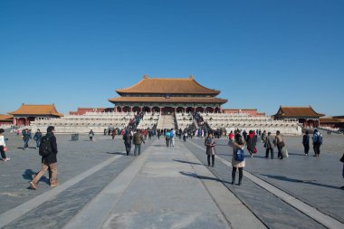 Pekin, Çin - Circa Şubat 2016: Pekin'de Yasak Şehir. Yasak Şehir Çin'de kraliyet sarayı, Bu dünyanın kültürel mirasıdır. 