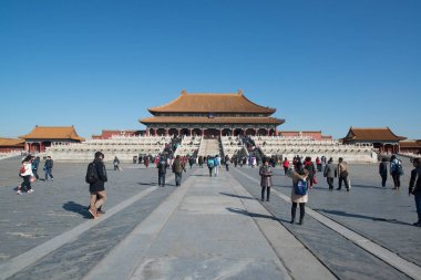 Pekin, Çin - Circa Şubat 2016: Pekin'de Yasak Şehir. Yasak Şehir Çin'de kraliyet sarayı, Bu dünyanın kültürel mirasıdır. 
