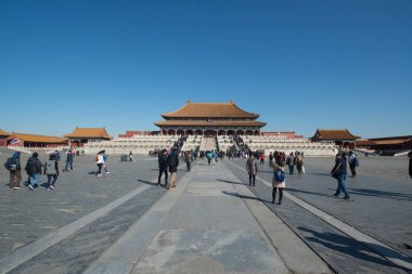 Pekin, Çin - Circa Şubat 2016: Pekin'de Yasak Şehir. Yasak Şehir Çin'de kraliyet sarayı, Bu dünyanın kültürel mirasıdır. 