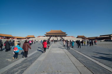 Pekin, Çin - Circa Şubat 2016: Pekin'de Yasak Şehir. Yasak Şehir Çin'de kraliyet sarayı, Bu dünyanın kültürel mirasıdır. 