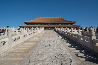 Pekin, Çin - Circa Şubat 2016: Pekin'de Yasak Şehir. Yasak Şehir Çin'de kraliyet sarayı, Bu dünyanın kültürel mirasıdır. 