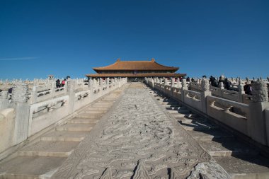 Pekin, Çin - Circa Şubat 2016: Pekin'de Yasak Şehir. Yasak Şehir Çin'de kraliyet sarayı, Bu dünyanın kültürel mirasıdır. 